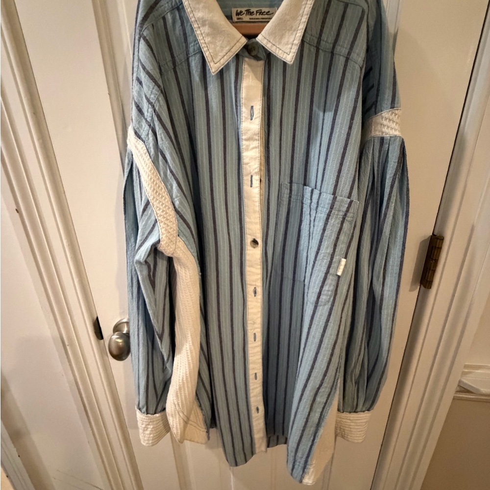 We The Free Blue and White Striped Shirt